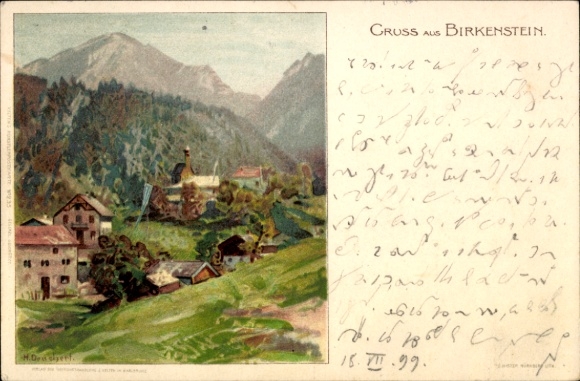 Artist Chromo-Litho Deuchert, Birkenstein Fischbachau Leitzach Upper Bavaria, Place