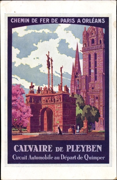 Artysta KP Quimper Finistère, Calvaire de Pleyben, Chemin de Fer de Paris a Orleans