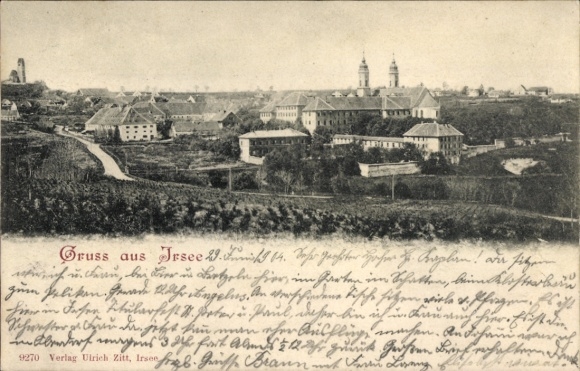 Postcard Irsee in Ostallgäu, general view