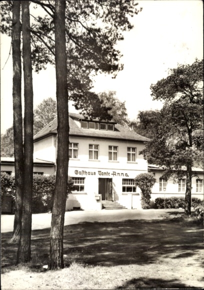 Postcard Bindow in der Mark, Gasthof Tante Anna