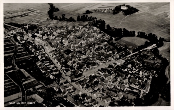 Postcard Saal an der Saale Lower Franconia Bavaria, aerial photograph