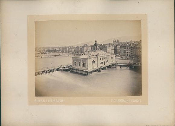 Photo Genève Geneva Switzerland, around 1880, General view, Le Mont Blanc, Atelier F. Charnaux