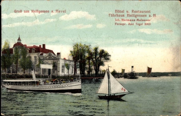Postcard Berlin Reinickendorf Heiligensee, Hotel Restaurant Fährhaus