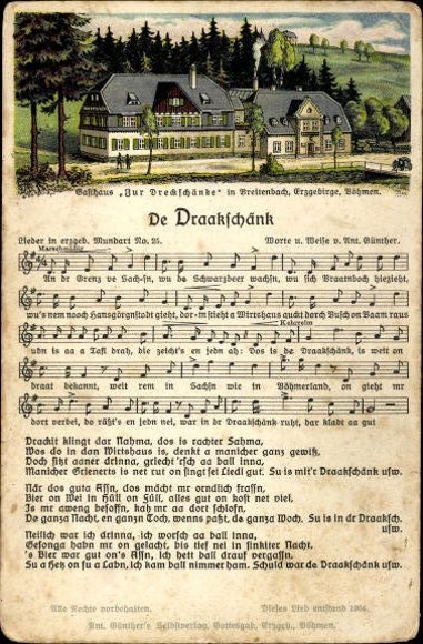 30 individual song cards, Anton Günther