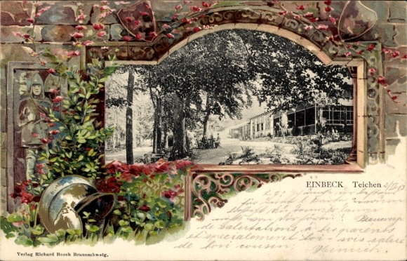 Präge Passepartout Litho Einbeck in Niedersachsen, Teichen