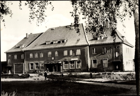 Postcard Mirow in Mecklenburg, train station, street side