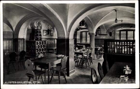 Ak Ettal Oberbayern, Kloster-Bräustübl
