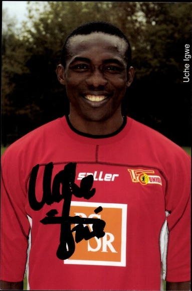 Autogrammkarte Fußballer Uche Igwe, 1. FC Union Berlin, Autogramm