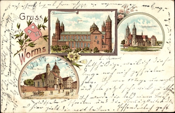 Chromo-Litho Worms in Rhineland-Palatinate, Cathedral, Church of Our Lady, Coat of Arms