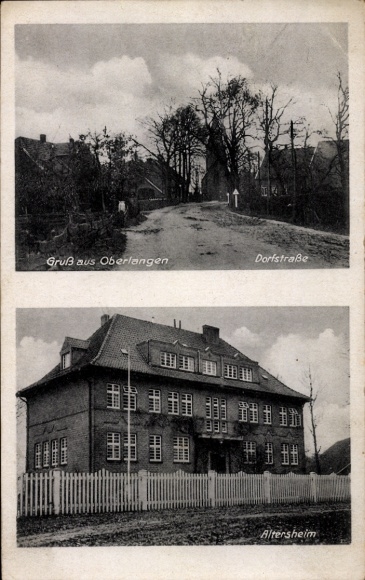 Ak Oberlangen im Emsland, Dorfstraße, Altersheim