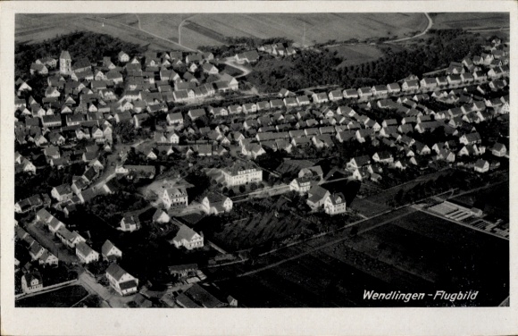Postcard Wendlingen am Neckar Baden Württemberg, aerial photograph