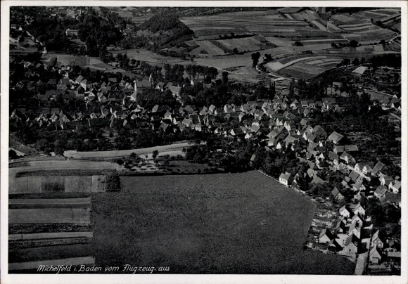Postcard Michelfeld Angelbachtal Baden Württemberg, aerial photograph