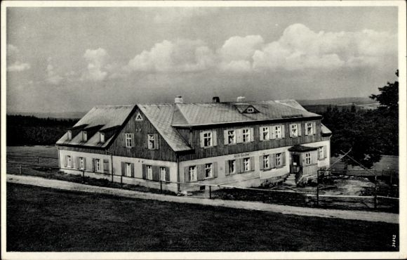 Postcard Eibenstock in the Ore Mountains of Saxony, German Youth Hostel Rote Grube
