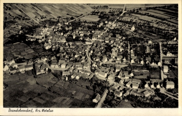 Postcard Brandoberndorf Waldsolms in Hesse, aerial photograph