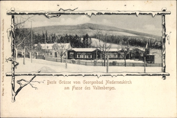Passepartout PC Niederneukirch Neukirch in der Lausitz, Georgenbad, Valtenberg, Winter