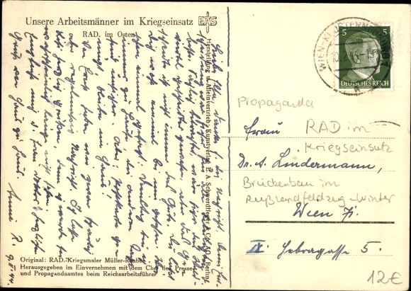 Artist PC Müller Raabe, workers in the war, RAD in the East, Reich Labor Service