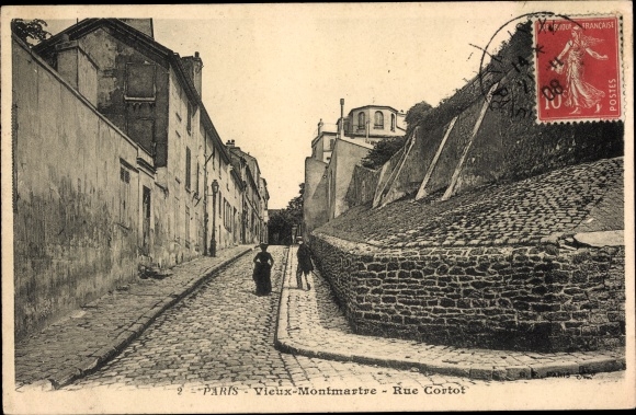 Ak Paris XVIII. Arrondissement Buttes-Montmartre, Rue Cortot