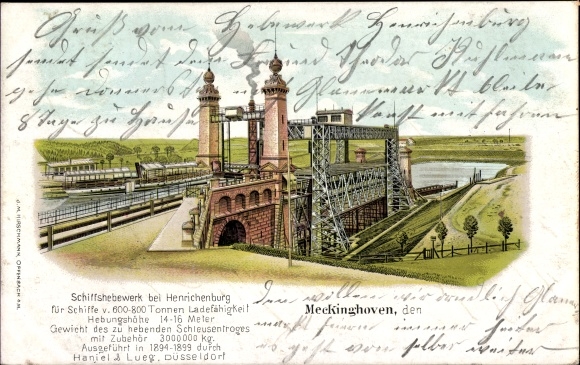 Chromo-Litho Oberwiese Waltrop Ruhr area, ship lift Henrichenburg, Meckinghoven