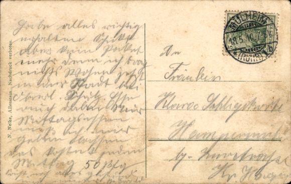 Postcard Congratulations Pentecost, soldiers with wives