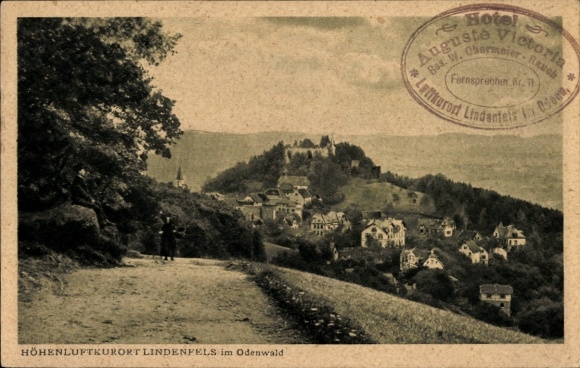 Postcard Lindenfels in the Odenwald, Panorama