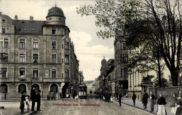 PC Offenbach am Main Hesse, Biebererstrasse, Mathildenplatz. Tram number 16