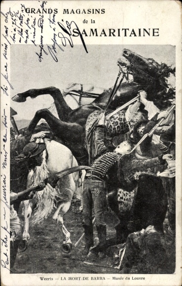 Artist Postcard Weerts, The Death of Barra, Musee du Louvre, Grands Magasins de la Samaritaine