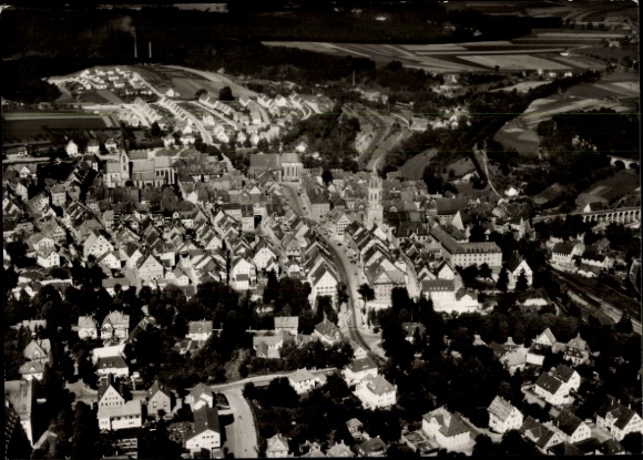 Postcard Rottweil am Neckar, aerial photograph
