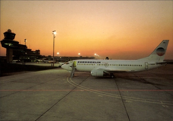 Ak Deutsches Passagierflugzeug, Euroberlin, Boeing 737-300, Flughafen Tegel