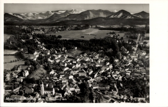Postcard Bad Aibling in Upper Bavaria, aerial photograph