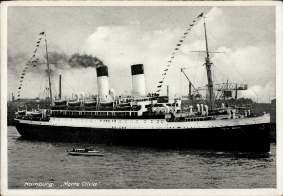 Ak HSDG Dampfer Monte Olivia, KdF Schiff