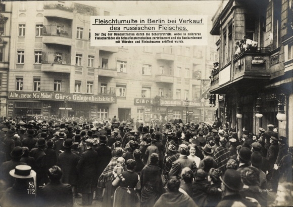 Ak Berlin Wedding, Fleischtumulte, Verkauf russischen Fleisches, Schererstraße, Fleischrevolte 1912
