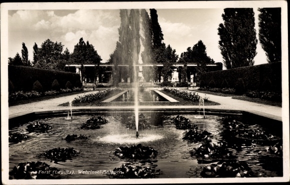 Postcard Forst in Lower Lusatia, weir island systems
