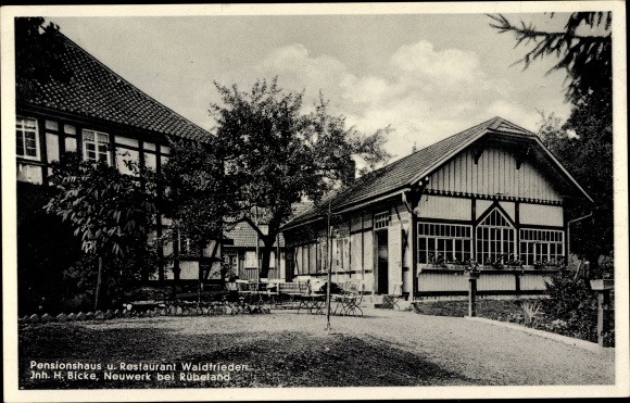 Postcard Neuwerk cave village Rübeland Oberharz am Brocken, pension and restaurant Waldfrieden
