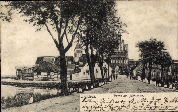 Postcard Tribsees Mecklenburg Vorpommern, Mühlentor