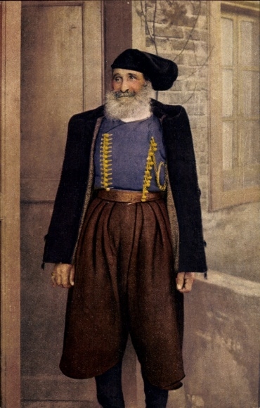 Postcard Iglesias Sardegna, man in traditional costume