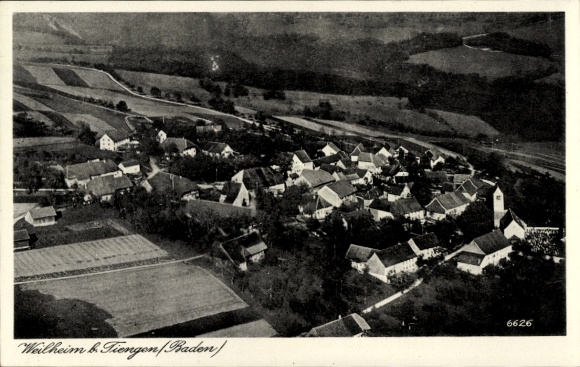 Postcard Weilheim in Baden, aerial photograph