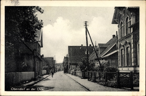 Ak Oberndorf Oste Niedersachsen, Straßenpartie, Gebäude