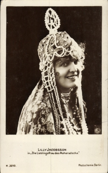 Postcard Actress Lilly Jacobsson, Portrait, The Maharajah's Favorite Wife