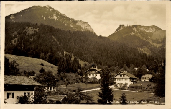 Postcard Birkenstein Fischbachau in Upper Bavaria, general view, Breitenstein