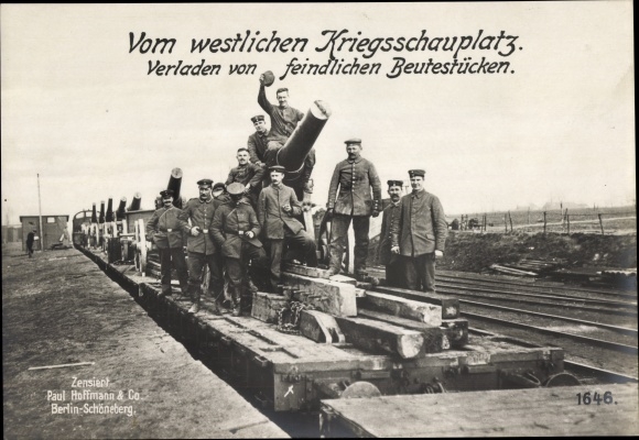 Ak Westfront, laden van vijandelijke buit, I WW