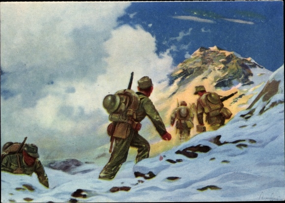 Artist Postcard Schnürpel, Wehrmacht, mountain troops in action, Norway, NSKOV picture 39