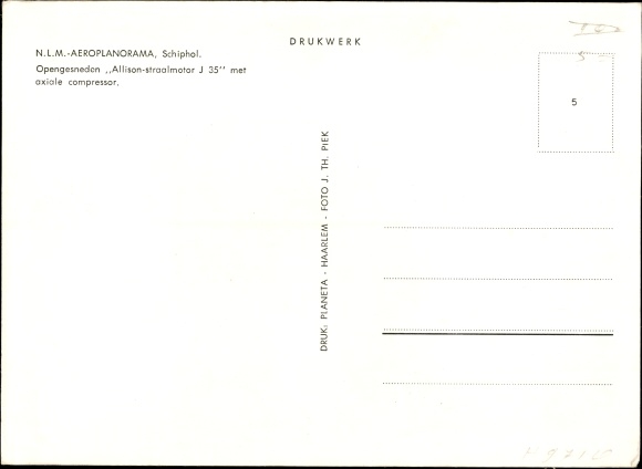 Postcard Haarlemmermeer North Holland Netherlands, Schiphol, Aeroplanorama, aircraft engine