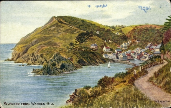 Artist PC Quinton, Polperro Cornwall Zuidwest-Engeland, Polperro uit Warren Hill