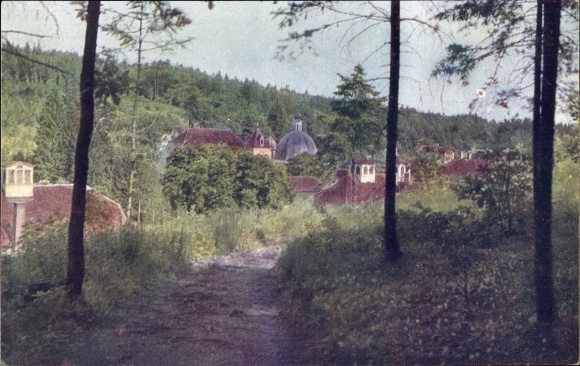 Postcard Tobelbad Steiermark, partial view with parish church