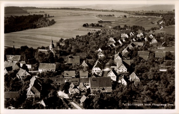 Postcard Börtlingen in Württemberg, aerial photograph