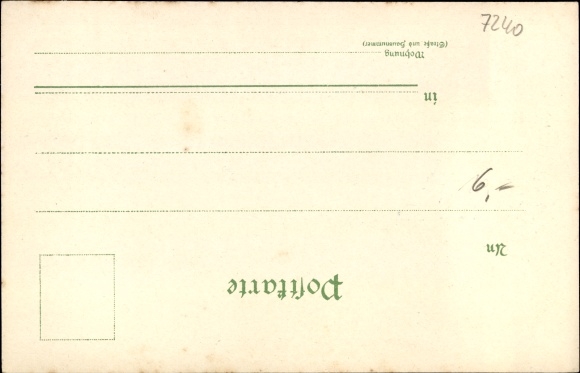 Chromo-Litho Grimma in Saxony, old and new secondary school with prog., no. 2158