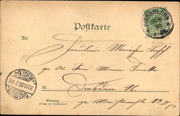 Chromo-Litho Siebenlehn Großschirma in Saxony, Romanus, Ratskeller, school, customs house