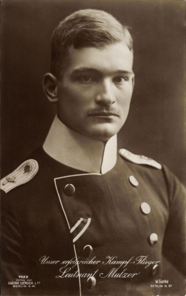 Postcard Lieutenant Max von Mulzer, fighter pilot 1st World War