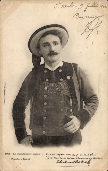 KP chansonnier Théodore Botrel, portret w stroju bretońskim