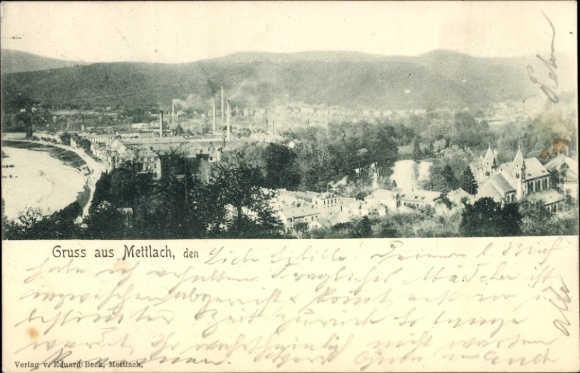 Postcard Mettlach in Saarland, general view